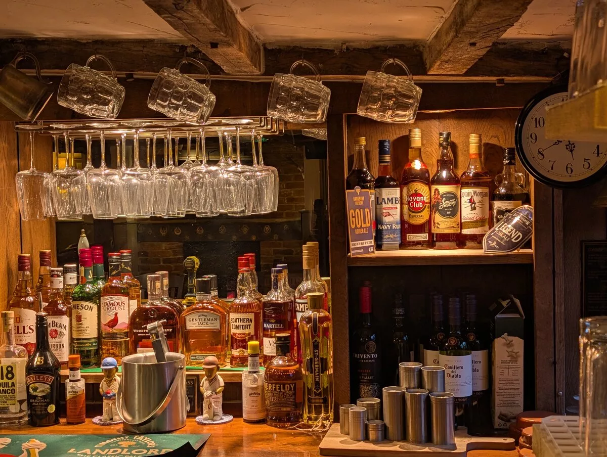 The pub and surrounding Hampshire countryside